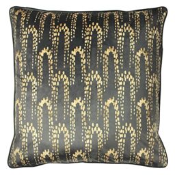 furn. Wisteria Feather Filled Cushion, Polyester, Charcoal