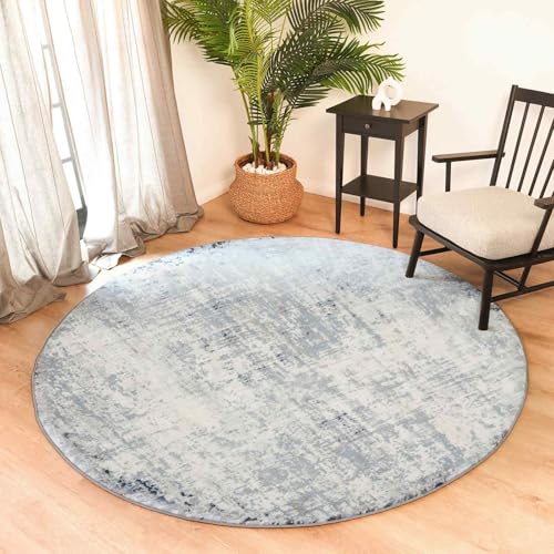 Livabliss Utrecht Abstract Rug - Area Rugs Living Room 200 cm, Dining Room, Lounge, Kitchen, Bedroom - Modern Marble Large Rug, Soft Luxurious Easy Care Medium Pile, Navy Blue, Grey and Ivory