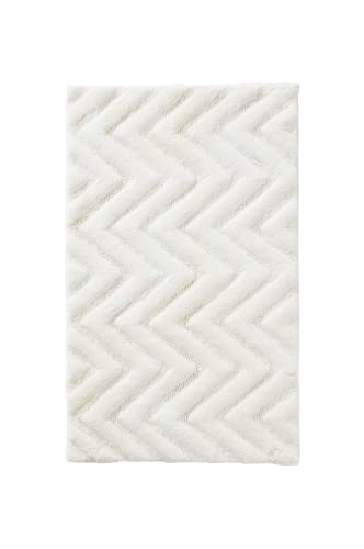 JOTEX Arild Sustainable Cotton Bath Mat, White, 50 x 80 cm