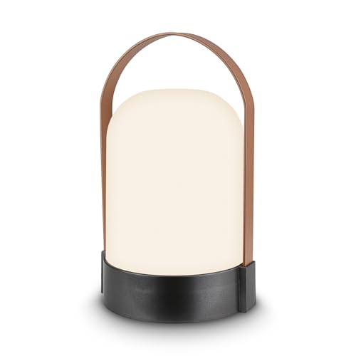 BRILONER - Rechargeable Table Lamp, 3-Level Dimmer, Memory Function, IP44, USB-C Charging Cable, Night Light, Battery Lamp, LED Light, 14.5 x 13.5 x 24 cm, Anthracite Coffee
