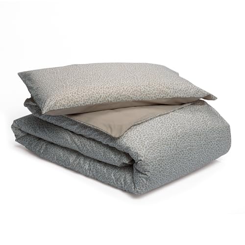 Foppapedretti Notte & Natura Double Bed Duvet Cover with Pillowcase Petals Sand 100% Cotton Percale, Made in Italy