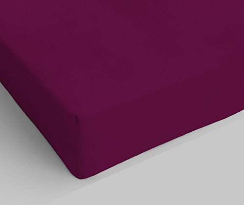 MB HOME ITALY Fitted Sheet 35 cm Elegant, Plum, 2 Seater Maxy
