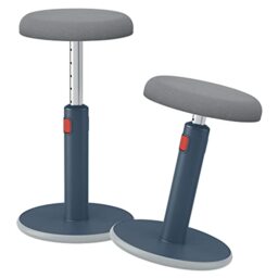 Leitz Active Sit Stand Stool, Ergonomic Height Adjustable 46cm To 79cm Wobble Stool, Round Swivel Office Desk Chair and Stool, Ergo Cosy Range, Velvet Grey, 65180089