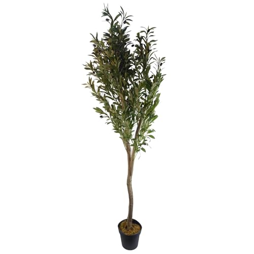 Leaf Design UK Artificial Olive Tree in Black Plastic Pot