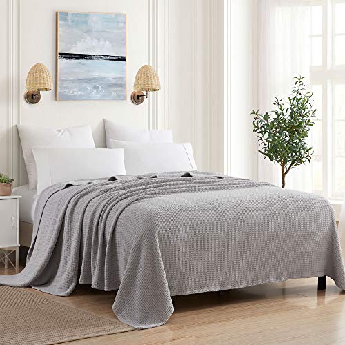 Sweet Home Collection 100% Fine Cotton Blanket Luxurious Weave Stylish Design Soft and Comfortable All Season Warmth, King, Silver