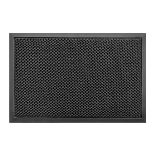 Nicoman 3D Mesh Door Mat, Heavy-Duty Dirt Trapper Floor Matt for Indoor/Outdoor, Entrance Patios Garden Garages, Low-Profile, Non-Slip, Machine Washable, Black 76x43cm (30x27inches)