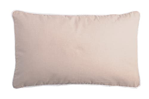 LOVELY CASA Duo Cotton Cushion, Cotton, Lin/Ecru, 50x30 cm