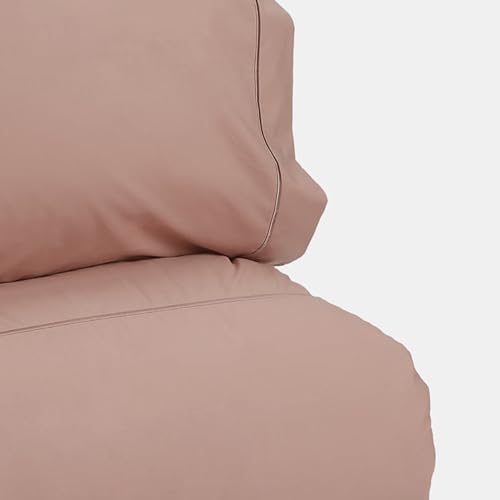 Bianca Plain Dyed Rose Tan Duvet Cover Set 140 x 220 + 60 x 70 cm