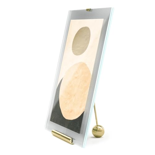 Umbra Flute 8x10 Inch Picture Frame, Brass – Modern Minimalist Desk Frame for Photos