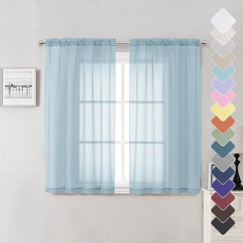 Lecloud Sheer Curtains S2 Sky Blue 2x40 x54