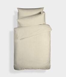 Bianca Plain Dyed Cream Duvet Cover Set for 90 cm Beds 100% Cotton Percale