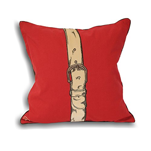 "Riva Paoletti ""Polo Strap"" Cushion Covers, Red, 45 x 45 cm"