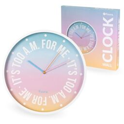 "Fisura – Original Wall Clock ""It´s too a.m"". Silent Wall Clocks for Living room, Kitchen, Office, Bedroom. Modern Design in Gradient colour, 35cm. Requires 1 AA Battery (Not Included)"
