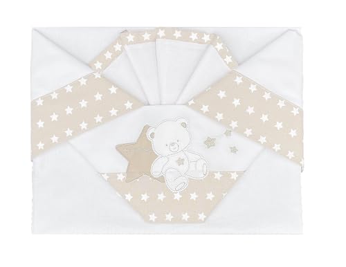 Andy&Helen 3-piece embroidered bed sheet + bottom with elastic bands and pillowcase. Fits MAXI, NEXT TO ME, side bed