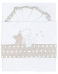 Andy&Helen 3-piece embroidered bed sheet + bottom with elastic bands and pillowcase. Fits MAXI, NEXT TO ME, side bed