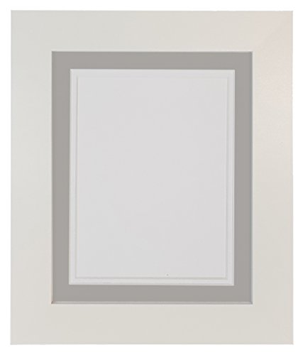 Metro White Photo Picture Poster Frame with Dark Grey on White Double Mount 40 x 40 cm for Image Size 30 x 30 cm