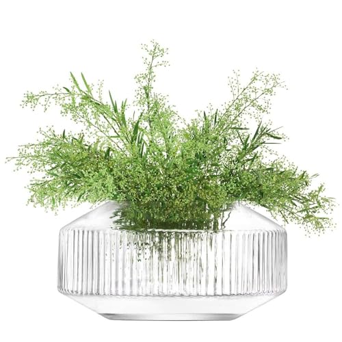 LSA International Rotunda Wide Vase H14cm Clear - 1 unit - Handmade Glass - RT04, One Size