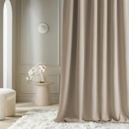 ROOM99 Aura Curtain with Rod Pocket 140 x 230 cm Width x Height, Window Decoration, Curtains and Interior Draperies for Living Room, Bedroom, Modern Smooth Beige, 1 Piece