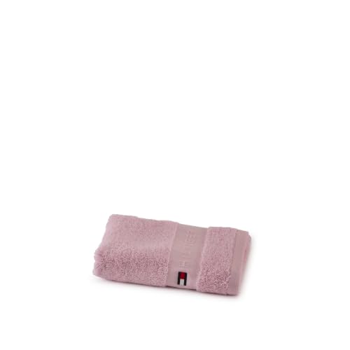 Tommy Hilfiger - Guest Towel, Pearl, Pink, Terry Boucle 520 g/m², 100% Combed Cotton, Jacquard Trimming and Embroidery, Soft and Absorbent, 40 x 60 cm