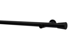 GARDINIA Korfu Curtain Rod Set (124cm, Ø 28mm, White) - Modern Curtain Rod Complete Set, Single Track Complete Curtain Rod with Brackets and Finials for Wall Mounting