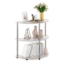 Furinno Frans Turn-N-Tube Half Round Console Table, White Oak