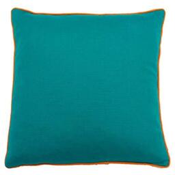 Riva Paoletti Bamboo Polyfilled Cushion, Turquoise/Orange, 45 x 45cm