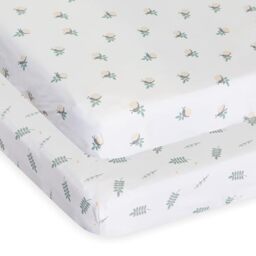 Chicco Next2Me 2 Pack of Crib Bamboo Sheets, Soft and Hypoallergenic, Thermoregulating, Eco-Friendly, Suitable for Sensitive Skin, Greenery, 09101120350990