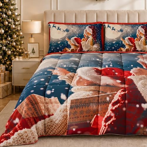 PETTI Artigiani Italiani Christmas Winter Duvet 270 ?? 260 cm - Christmas 20, reversible microfibre quilt, 300 g/m??, Made in Italy