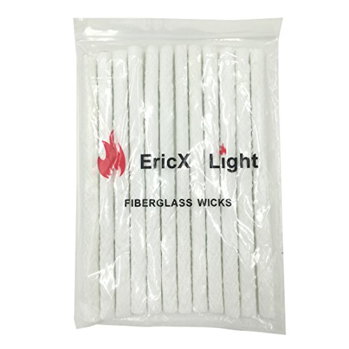 EricX Light 12 pcs Long Life Fiberglass Replacement Tiki Torch Wick,Dia:0.5 inch Length:9.85 inch,Perfect for Outdoor TIKI Torch,Wine Bottles,Lanterns