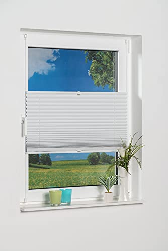 K-home Pleated Blackout Blind, Polyester, White, 90 x 130 (W x L)