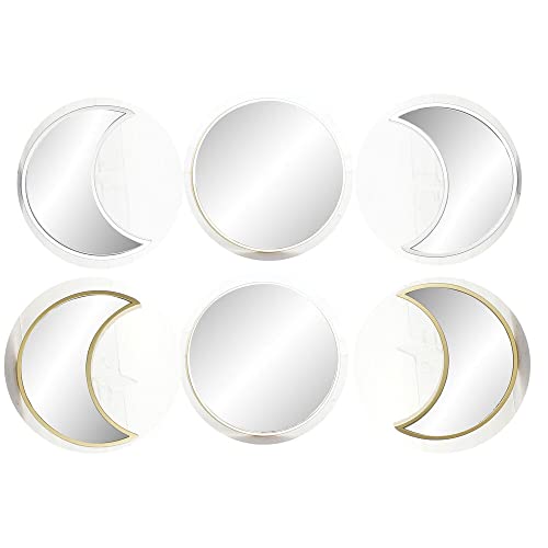DKD Home Decor Wall Mirror Gold Silver Polypropylene (25 x 1.5 x 25 cm) (3 Pieces) (2 Pieces) (Reference: S3019365)