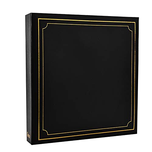 "Arpan 6x4"" Deluxe Gold Stamp Cover Large Photo Album for 500 Photo's - Black"