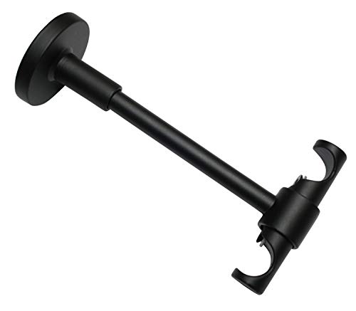 Gardinia Memphis Series Ceiling Support for Curtain Rods, 2-Track Open, Rotatable, Distance from Wall 13 cm, Diameter 16 mm, Metal, Matt Black