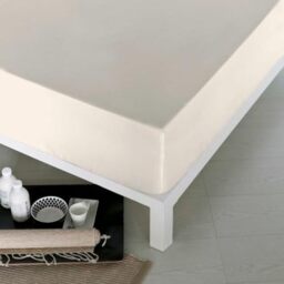 NATURALS Fitted Sheet, Beige, Bed 170 x 200 cm