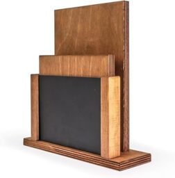 Chalkboards UK Premium Menu Holder and Chalkboard, Wood, Black/Rustic Brown, W20 x H16 cm (Pack of 5)