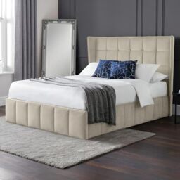Julian Bowen Gatsby Ottoman Bed, Storage, Double, Cream - W157 x D205cm