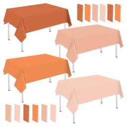 Whaline 16Pcs Terracotta Plastic Tablecloth 4 Terracotta Colors Rectangle Table Cover Waterproof Table Cloth for Birthday Wedding Parties Decorations Supplies, 54 x 108 Inch