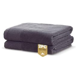 Rapport Home Eden Weave Face Towels 2-Pack Luxurious 100% Cotton 500gsm Soft Absorbent Face Cloths, Oeko-Tex Certified Bathroom Hand Towels - Steel Grey (30x30cm)