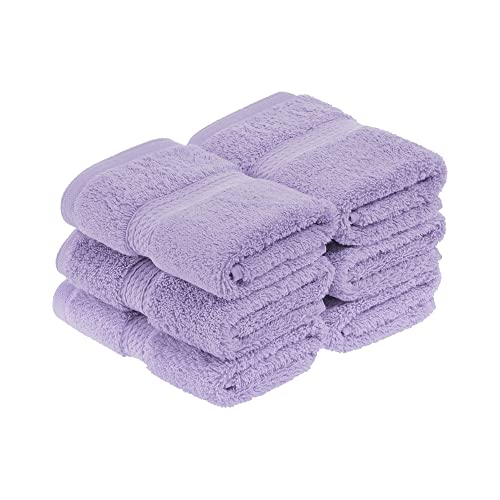 Superior 900 Gram 100% Premium Long-Staple Combed Cotton 6-Piece Face Towel Set, Purple
