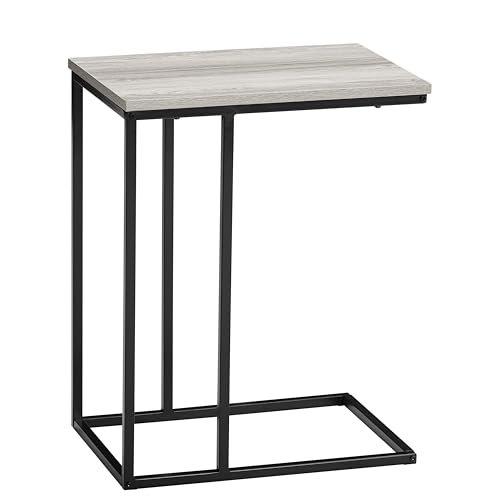 Vida Designs Brooklyn Side Table C Shaped with Metal Frame, Industrial, for Living Room (Grey)
