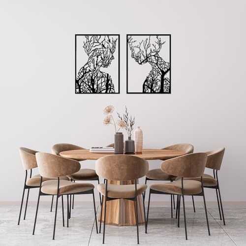 Stylish Black Decorative Metal Wall Accessory (2 Pieces), 52 x 70 cm, 100% Metal, 1.5 mm Thickness, Perfect for Modern Home Decor & Art Display