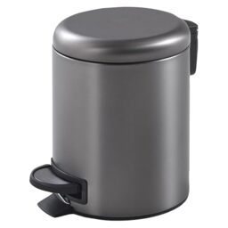 Gedy Potty Pedal Bin with Lid 3 Litre Gun Metal