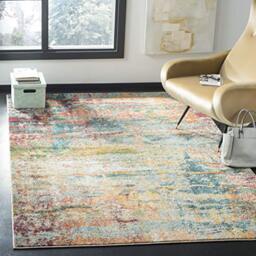 Safavieh Boho Rug for Living Room, Dining Room, Bedroom - Monaco Collection, Short Pile, in Teal and Orange, 240 x 300 cm