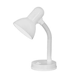 EGLO Basic Desk Lamp, Steel and White Plastic Bedside Light - Children’s Bedroom Lighting, E27 Socket