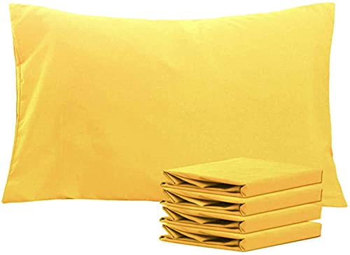 Travel Pillow Sham 12x16 500 TC Egyptian Cotton Set of 2 Toddler Pillow Sham 100% Egyptian Cotton (Toddler Travel 12x16 Zipper, Yellow)