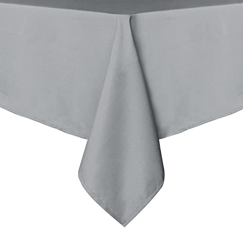 sancua Rectangle Tablecloth - 70 x 108 Inch - Stain and Wrinkle Resistant Washable Polyester Table Cloth, Decorative Fabric Table Cover for Dining Tables, Buffet Parties and Camping, Silver Grey