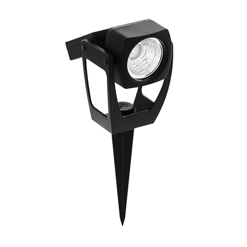 Eglo Solar Light Gionata, Garden lamp with Ground Spike, Outdoor uplighter, Black Plastic LED Spotlight, Warm White, IP44