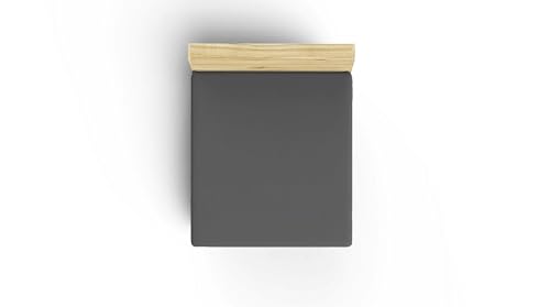 Premium Ranforce King Fitted Sheet (160 x 200 + 30 cm), 100% Cotton, 117 g/m², Anthracite Colour, Soft, Durable, Perfect for Luxurious Sleep Experience