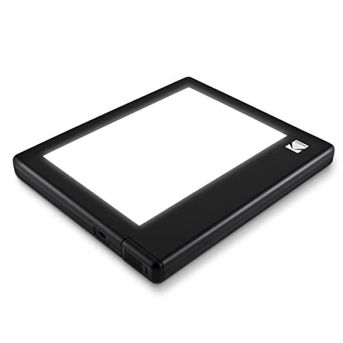 KODAK LED Light Box 7???x5??? for Negatives, Slides & Films - Illuminated Board Panel for Viewing & Scanning Photos, Artist Sketching, Stenciling & More - Glare-Free, Battery & USB Powered,White