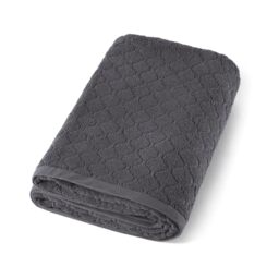 Pure Cotton 1-Piece Jacquard Combed Cotton Bath Towel 570 GSM – Oeko-TEX Certified – Washable at 40°C – Absorbent Bath Towel 90 x 180 cm – Dark Grey